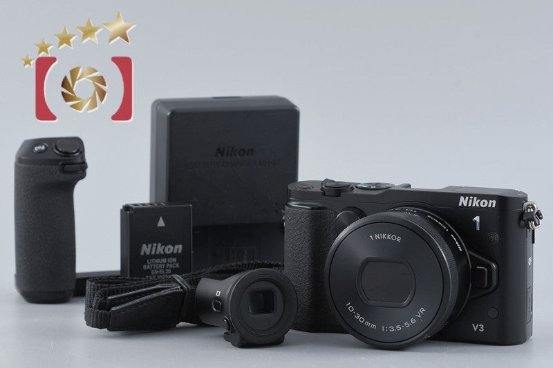 Nikon 1 V3 Black 18.4 MP Digital Camera 10-30 Lens Premium Kit