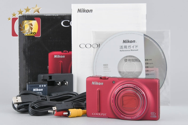 Nikon COOLPIX S9500 Velvet Red 18.1 MP Digital Camera w/ Box