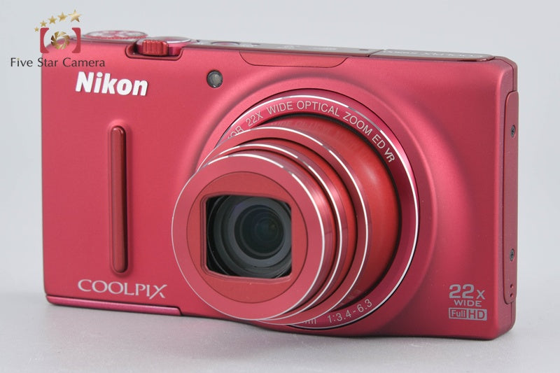 Nikon COOLPIX S9500 Velvet Red 18.1 MP Digital Camera w/ Box
