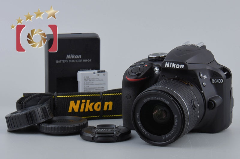 "Count 584" Nikon D3400 Black 24.2 MP DSLR Camera 18-55 VR Lens
