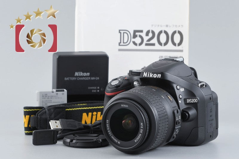 Shutter count 2,674 Nikon D5200 Black 24.1 MP DSLR 18-55 VR Lens