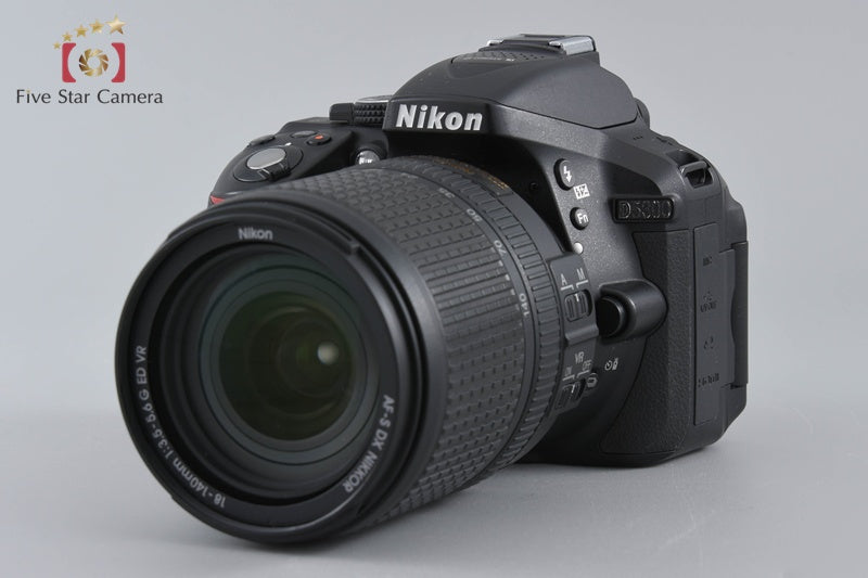 "Count 2,093" Nikon D5300 Black 24.2 MP DSLR Camera 18-140 VR Lens w/ Box