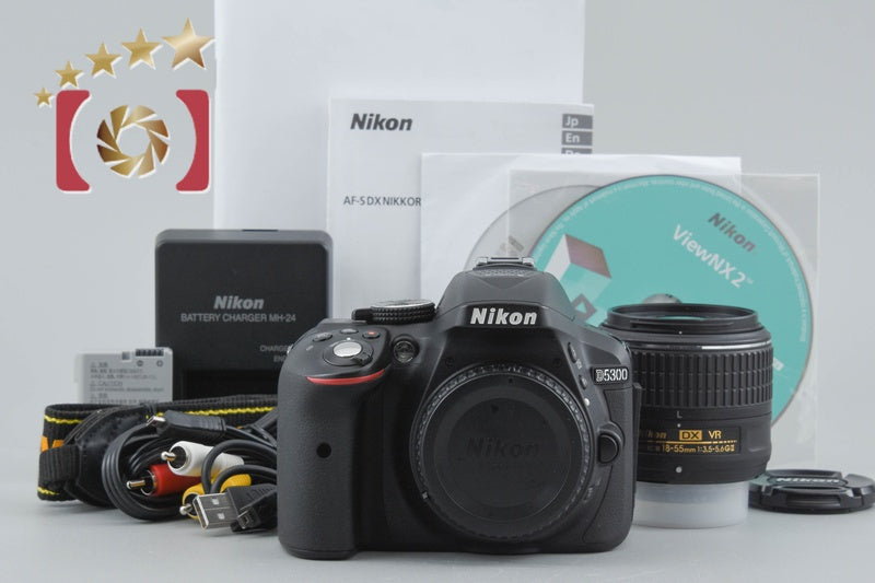 Nikon D5300 Black 24.2 MP DSLR Camera 18-55 VR II Lens