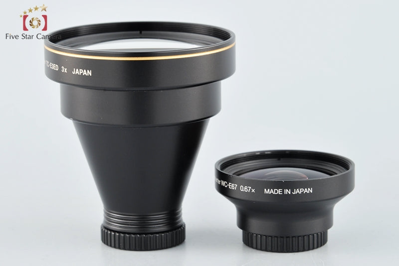 Excellent!! Nikon Wide Converter WC-E67 0.67x + Tele Converter TC-E3ED 3x