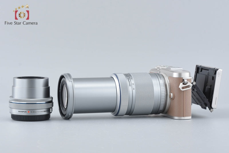 "Count 988" Olympus PEN E-PL10 Brown 16.1 MP EZ 14-42 40-150 Lenses w/ Box