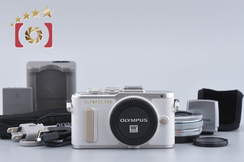 "Shutter count 3,389" Olympus PEN E-PL8 White 16.1 MP Digital Camera 14-42 Lens