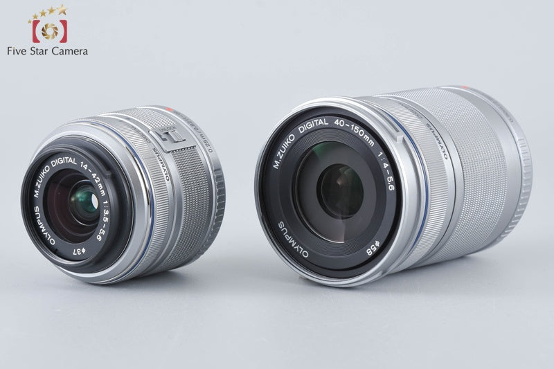 "Count 2,150" Olympus PEN Lite E-PL7 Silver 16.1 MP 14-42 40-150 Lenses