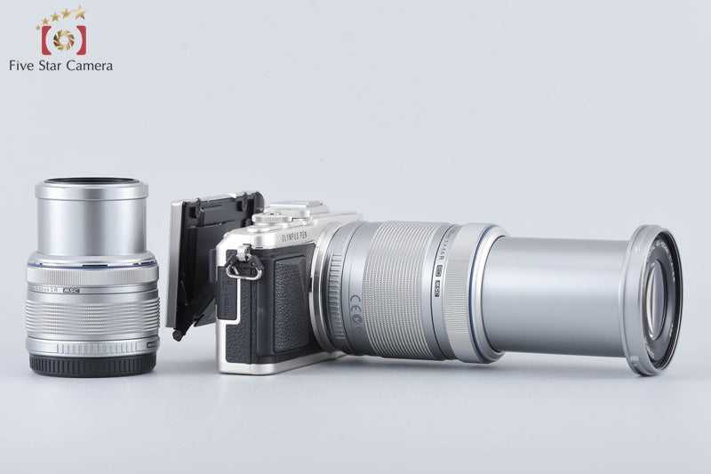 "Count 2,150" Olympus PEN Lite E-PL7 Silver 16.1 MP 14-42 40-150 Lenses