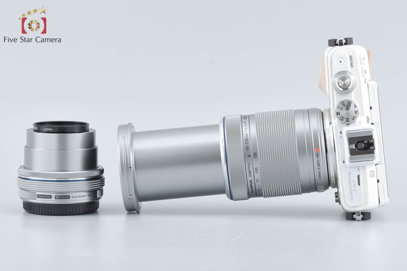 "Count 905" Olympus PEN Lite E-PL7 White 16.1 MP EZ 14-42 40-150 Lenses w/ Box