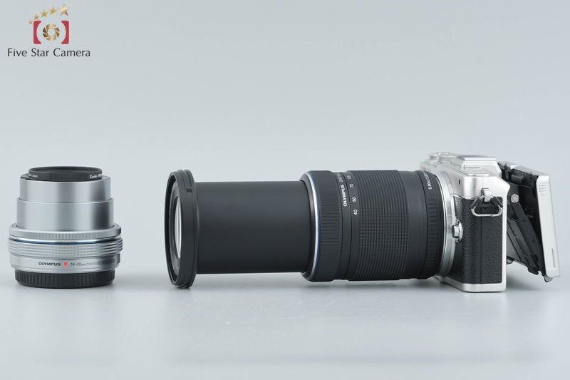 "Count 1,506" Olympus PEN Lite E-PL7 Silver 16.1 MP EZ 14-42 40-150 Lenses