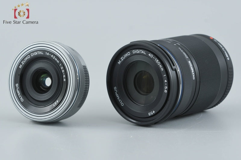 "Count 1,506" Olympus PEN Lite E-PL7 Silver 16.1 MP EZ 14-42 40-150 Lenses