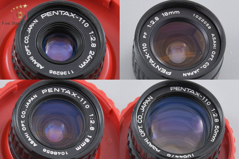 Pentax 110 PF 18mm f/2.8 + 18mm f/2.8 + 24mm f/2.8 + 50mm f/2.8