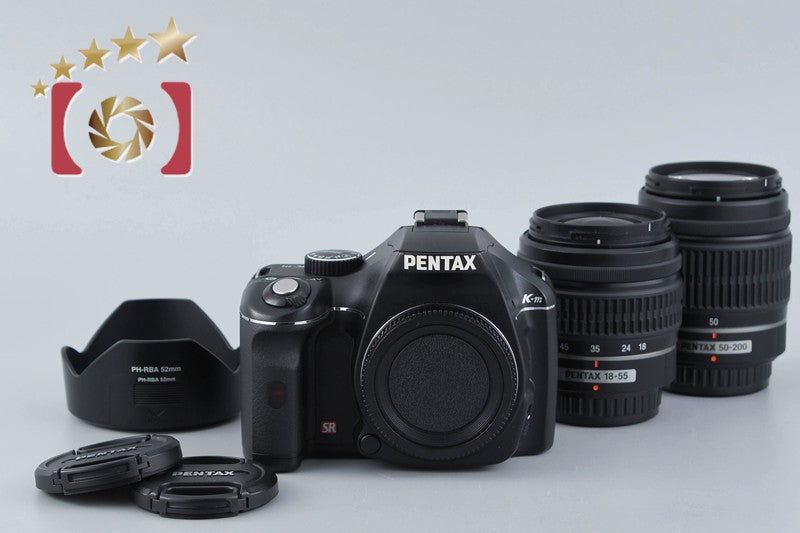 "Shutter count 5,761" Pentax K-m 10.2 MP DSLR 18-55 50-200 Lenses