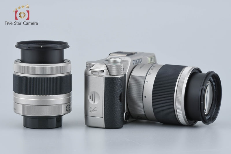 "Count 960" PENTAX Q7 Silver 12.4 MP Digital Camera 5-15 15-45 Lenses w/ Box