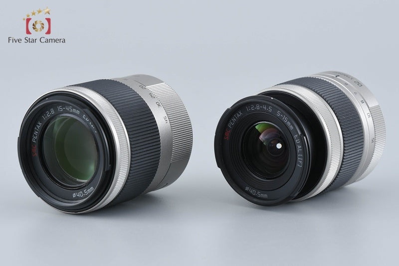 "Count 960" PENTAX Q7 Silver 12.4 MP Digital Camera 5-15 15-45 Lenses w/ Box