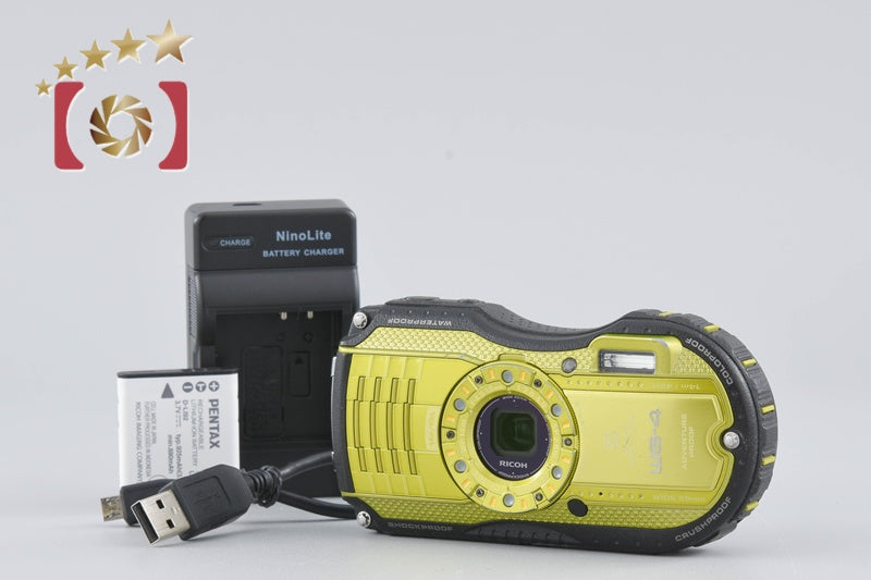 "Count 918" Ricoh Pentax WG-4 Lime Yellow 16.0 MP Waterproof Action Camera