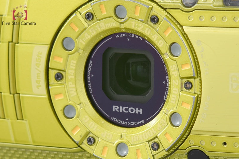 "Count 918" Ricoh Pentax WG-4 Lime Yellow 16.0 MP Waterproof Action Camera