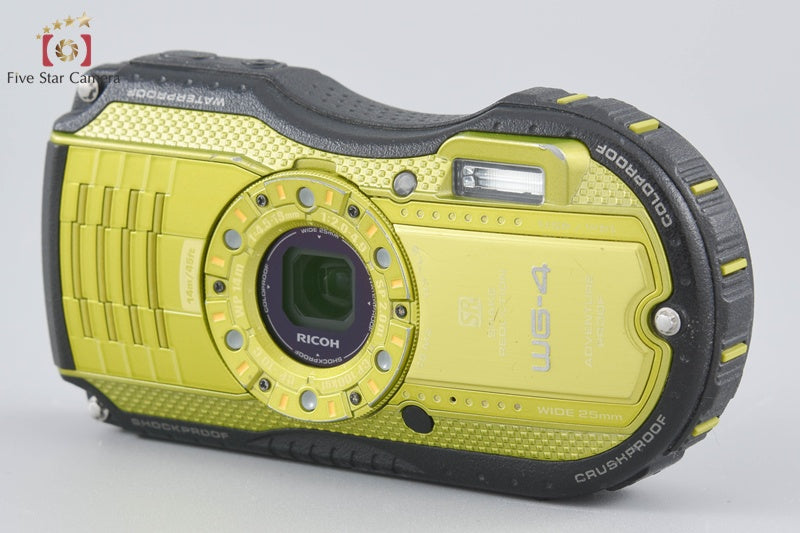 "Count 918" Ricoh Pentax WG-4 Lime Yellow 16.0 MP Waterproof Action Camera