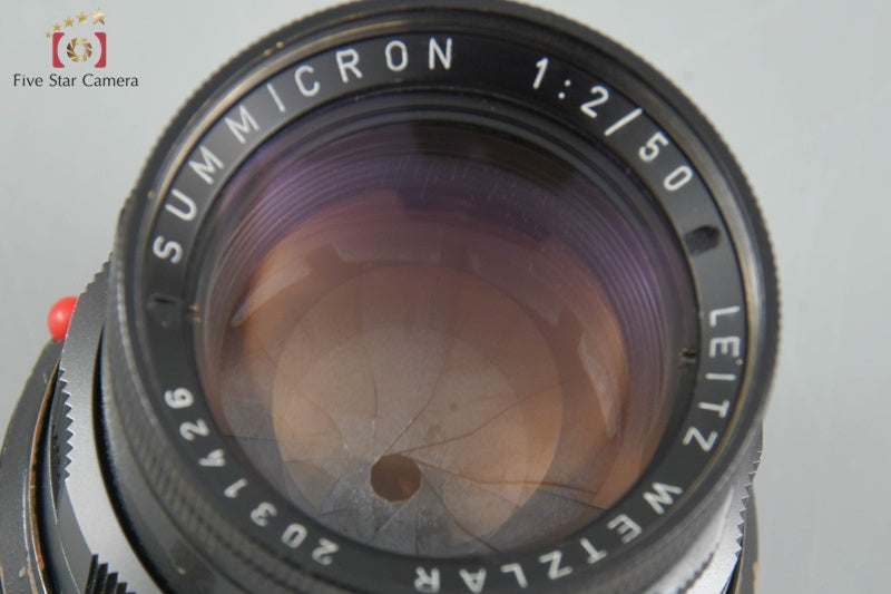 Very Rare! Leica Summicron 50mm f/2 Black Paint Later Model Red Scale Overhauled