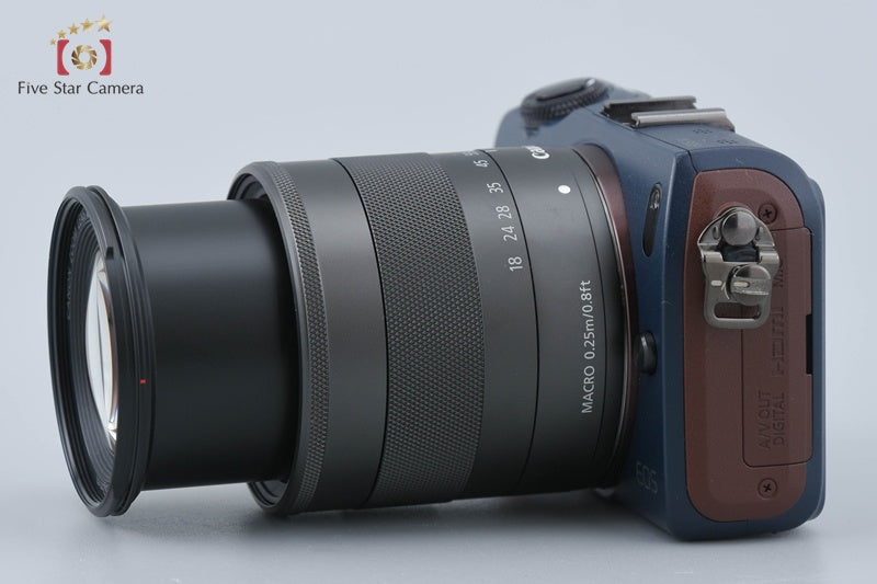 Canon EOS M Bay Blue 18.0 MP Digital Mirrorless Camera EF-M 18-55 IS STM Lens