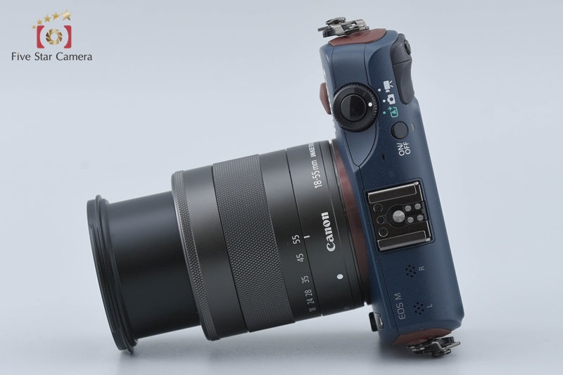 Canon EOS M Bay Blue 18.0 MP Digital Mirrorless Camera EF-M 18-55 IS STM Lens