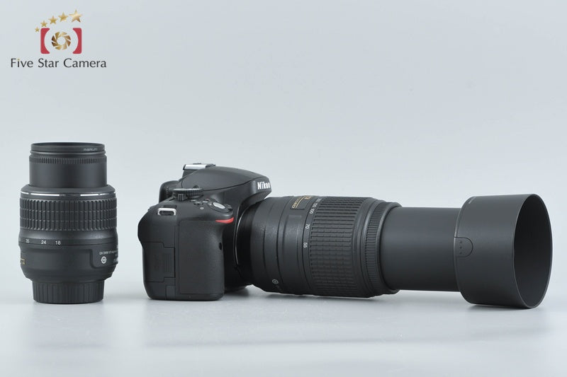 "Shutter count 3,084" Nikon D5100 16.2 MP SLR Digital Camera 18-55 55-300 Lenses