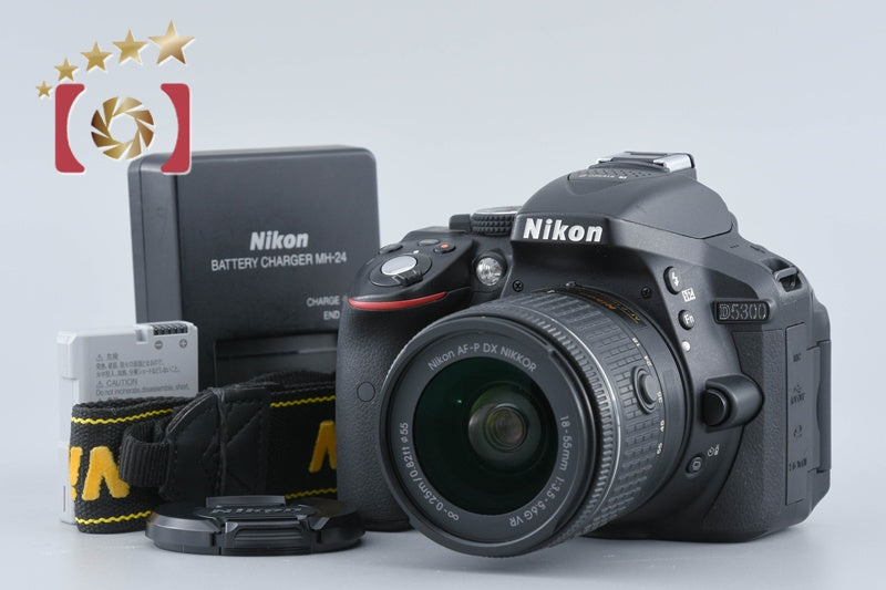Nikon D5300 Black 24.2 MP DSLR Camera AF-P 18-55 VR Lens