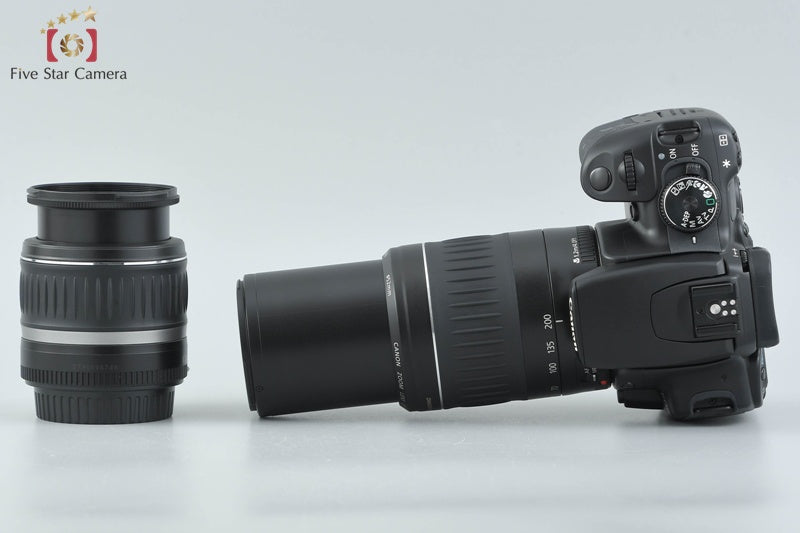 Canon EOS kiss Digital X Black 10.1 MP Digital SLR Camera 18-55 55-200 Lenses