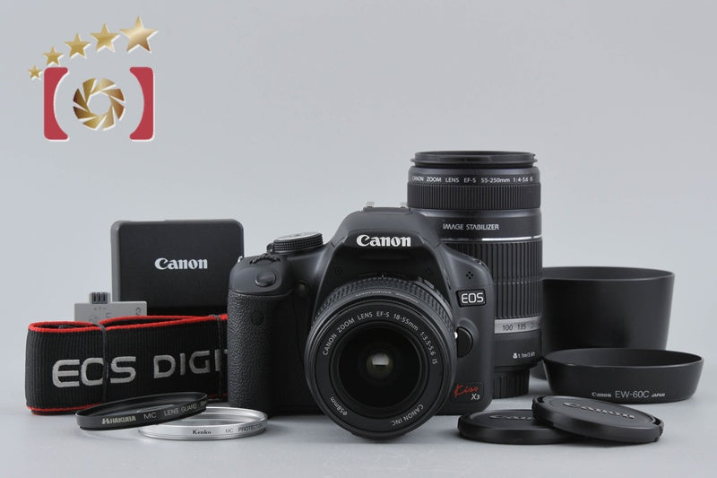 "Count 5,196" Canon EOS Kiss X3 / Rebel T1i / 500D 15.1 MP 18-55 55-250 Lenses