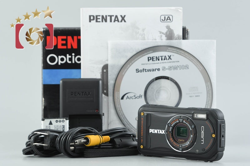 Pentax Optio W90 Black 12.1 MP Digital Camera w/ Box