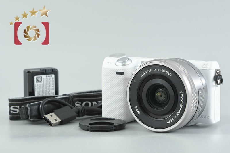 "Count 3,621" Sony α NEX-5R White 16.1 MP 16-50 Lens [Multiple Languages]