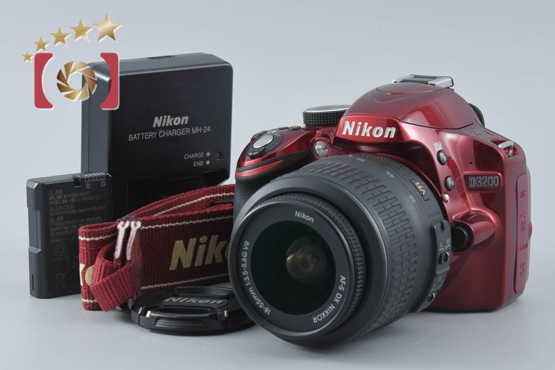 Nikon D3200 Red 24.2 MP DSLR 18-55 VR Lens