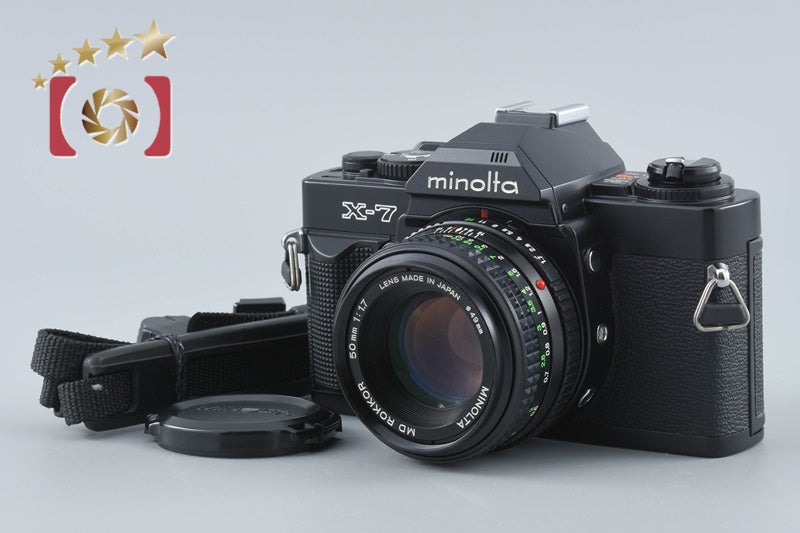 Minolta X-7 Black 35mm SLR Film Camera + MD ROKKOR 50mm f/1.7