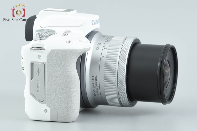 Canon EOS R50 White 24.2 MP Digital Mirrorless Camera RF-S 18-45 IS STM Lens