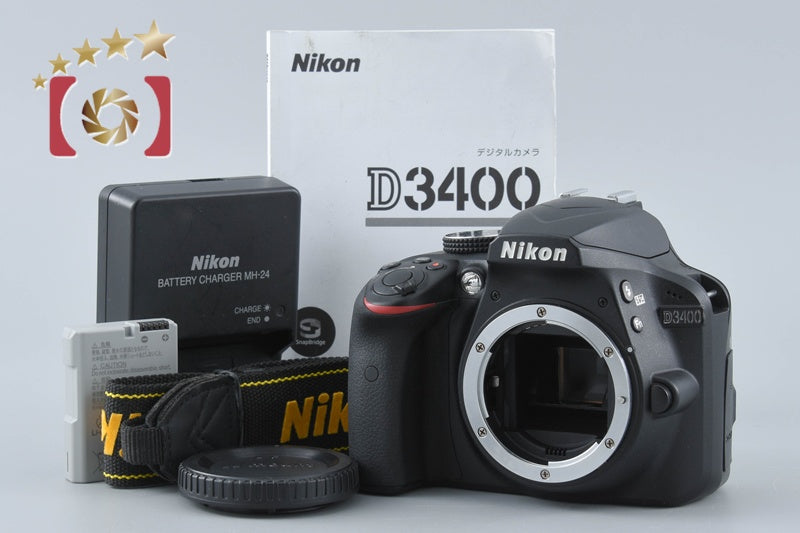 "Shutter count 832" Nikon D3400 Black 24.2 MP DSLR Camera Body