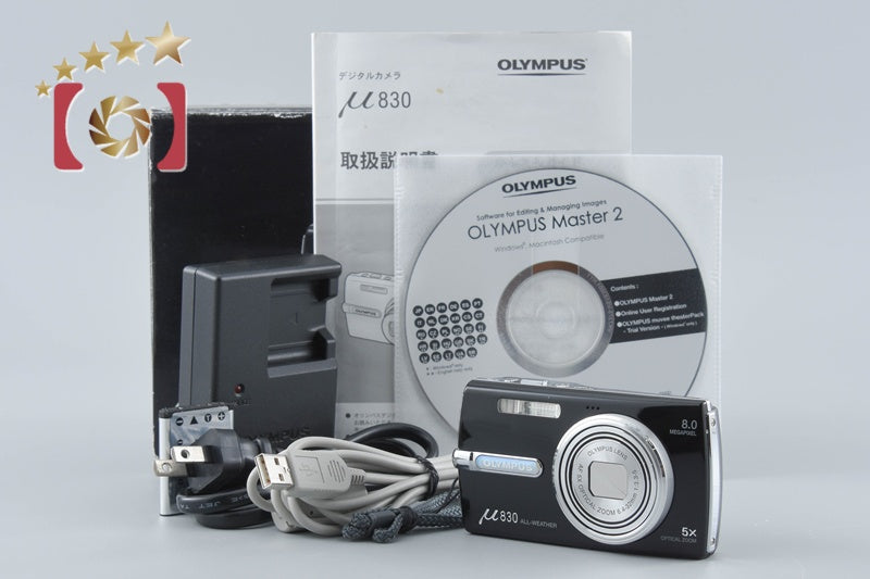 Olympus μ830 Piano Black 8.0 MP Digital Camera w/ Box