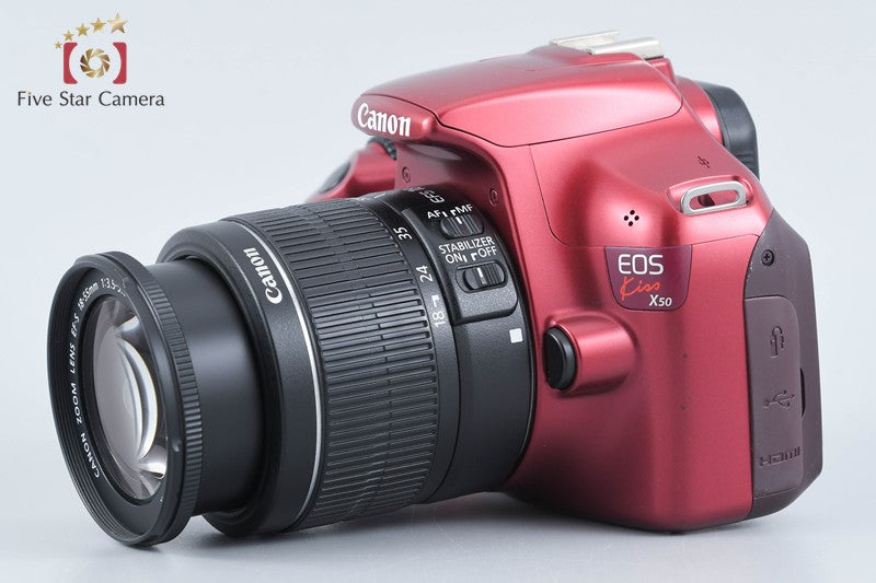 Canon EOS Kiss X50 / Rebel T3 / 1100D Red 12.2 MP 18-55 Lens from Japan