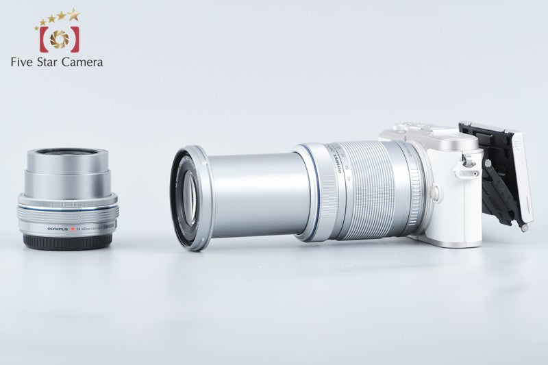 "Count 1,032" Olympus PEN E-PL9 White 16.1 MP 14-42 40-150 Lenses from Japan