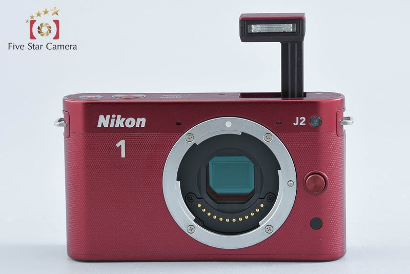 "Shutter count 1,197" Nikon 1 J2 Red 10.1 MP Digital Camera Body from Japan