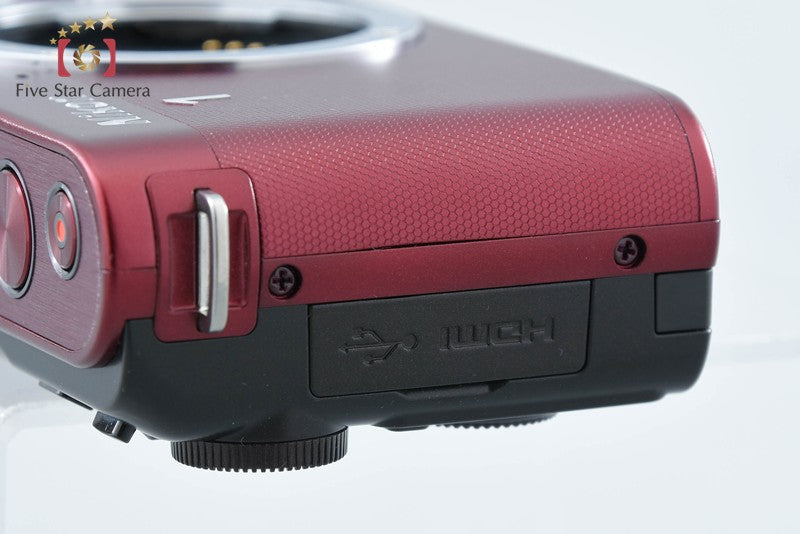 "Shutter count 1,197" Nikon 1 J2 Red 10.1 MP Digital Camera Body from Japan