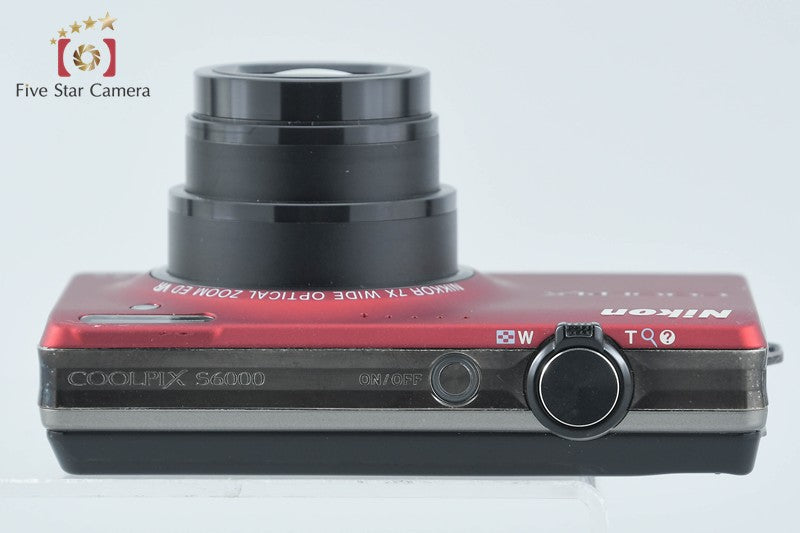 Nikon COOLPIX S6000 Flash Red 14.2 MP Digital Camera from Japan