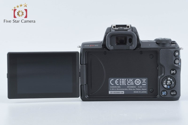 "Count 1,000" Canon EOS Kiss M2 Black 24.1 MP EF-M 15-45 IS STM Lens from Japan