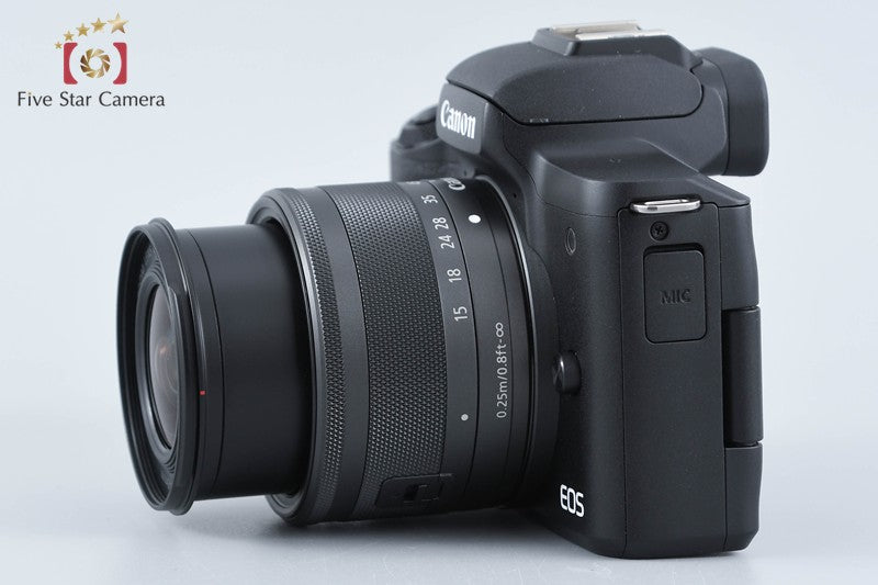 "Count 1,000" Canon EOS Kiss M2 Black 24.1 MP EF-M 15-45 IS STM Lens from Japan