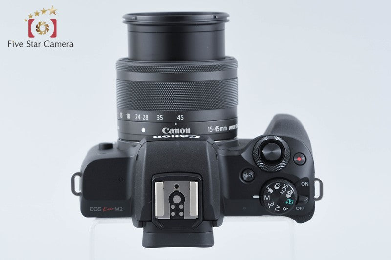 "Count 1,000" Canon EOS Kiss M2 Black 24.1 MP EF-M 15-45 IS STM Lens from Japan