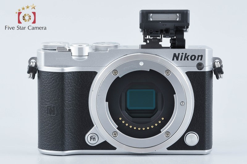 "Count 803" Nikon 1 J5 Silver 20.8 MP 10-30 30-110 Lenses from Japan