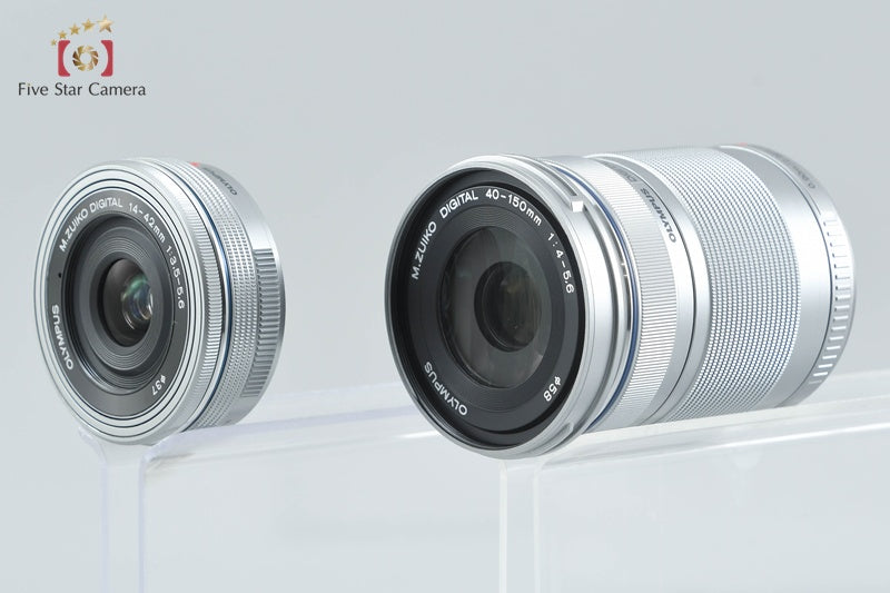 "Shutter count 82" Olympus PEN E-PL8 White 16.1 MP 14-42 40-150 Lenses