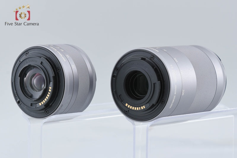 Canon EOS M10 White 18.0 MP Digital Mirrorless Camera 15-45 55-200 Lenses w/ Box