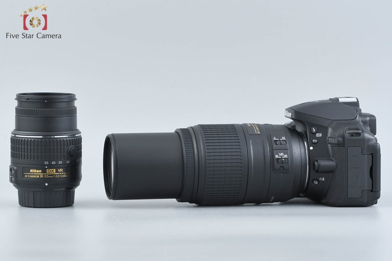"Count 1,205" Nikon D5300 Black 24.2 MP DSLR Camera 18-55 55-300 Lenses