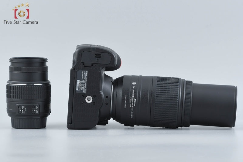 "Count 1,205" Nikon D5300 Black 24.2 MP DSLR Camera 18-55 55-300 Lenses