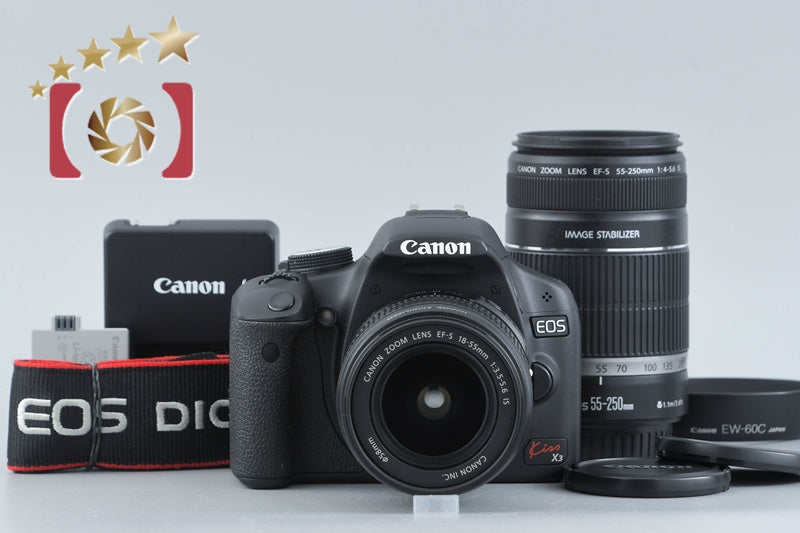 Canon EOS Kiss X3 / Rebel T1i / 500D 15.1 MP DSLR EF-S 18-55 55-250 Lenses
